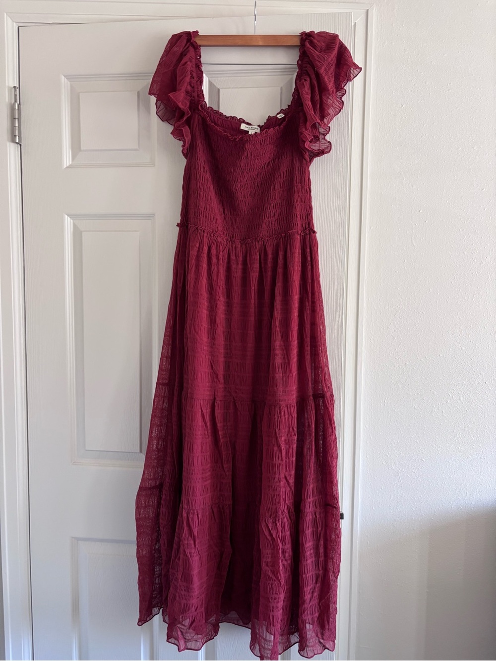 Max Studio Burgundy Ruffled Maxi Dress